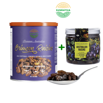 Combo lon hũ  nho khô cao cấp Úc Sunraysia Crimson-Nho khô Úc Sunraysia