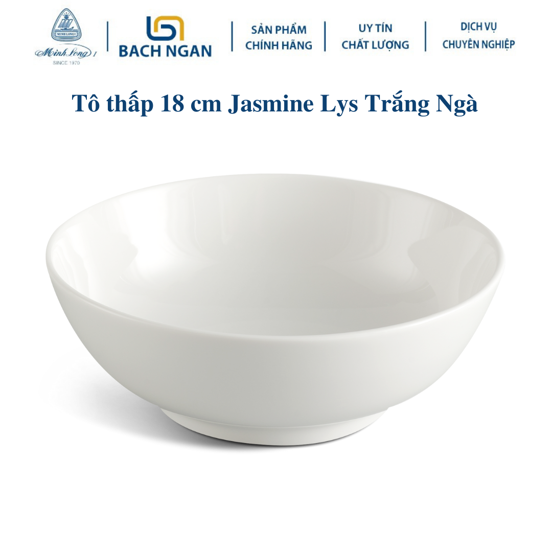 Tô thấp Minh Long 15 cm Jasmine Lys Trắng Ngà