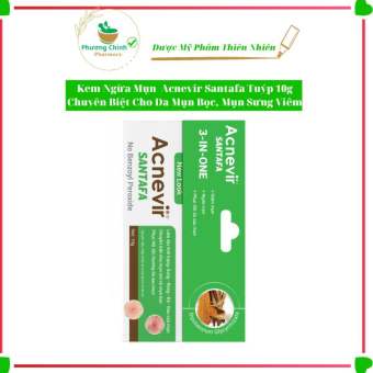 Kem Giảm Mụn Mủ, Mụn Bọc, Mụn Trứng Cá Acnevir Santafa tuýp 10gr