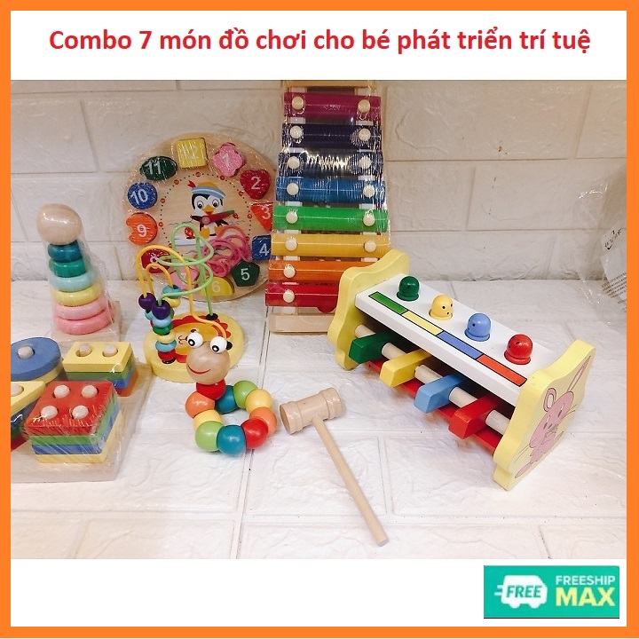 Combo 7 món đồ chơi cho bé phát triển trí tuệ