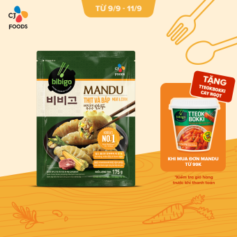 Bánh xếp Mandu Bibigo 175g (nhân Thịt/nhân Thịt bắp/nhân Hải sản)