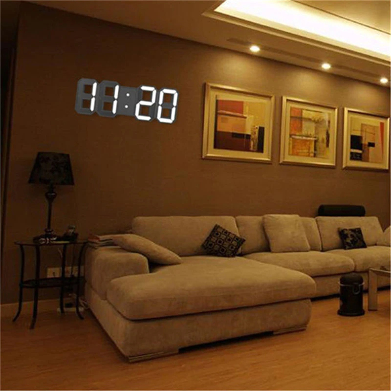 LED Digital Wall Clock with Alarm Clock Wall Hanging Clock Wall clock ...