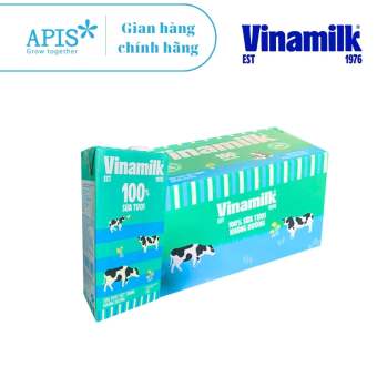 1 Thùng 12 Hộp Sữa Tươi Tiệt Trùng Vinamilk Không Đường 1L/ Hộp