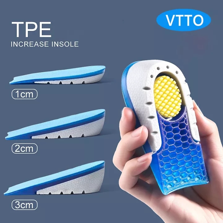 VTTO Miếng Lót Giày Cao Su TPE Miếng Lót Giày Tăng Nửa Chiều Cao Đế Nâng Gót Vô Hình Gel Silicon Cho