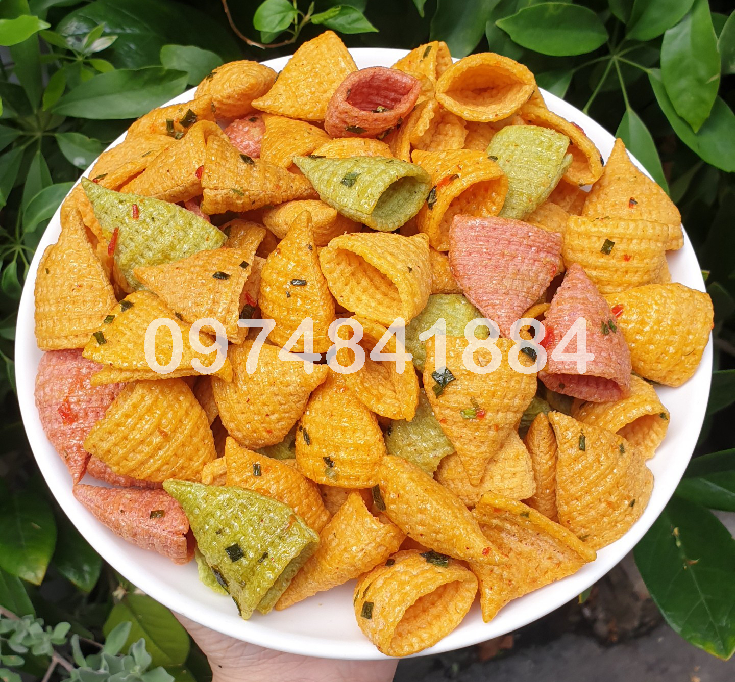 500g Bánh nón đủ màu (snack nón lưới) - snack tam giác - đồ ăn vặt