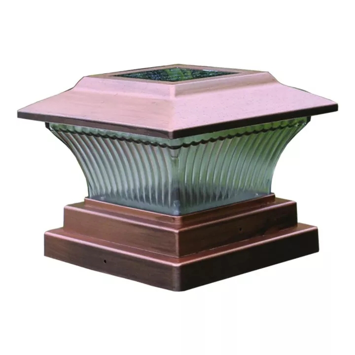 Vimite Led Lampu Solar Pillar Lamp Outdoor Waterproof Post Light Decorative Fence Column Headlight Lamp for Garden Home Yard Gate Warm White 太阳能柱头灯