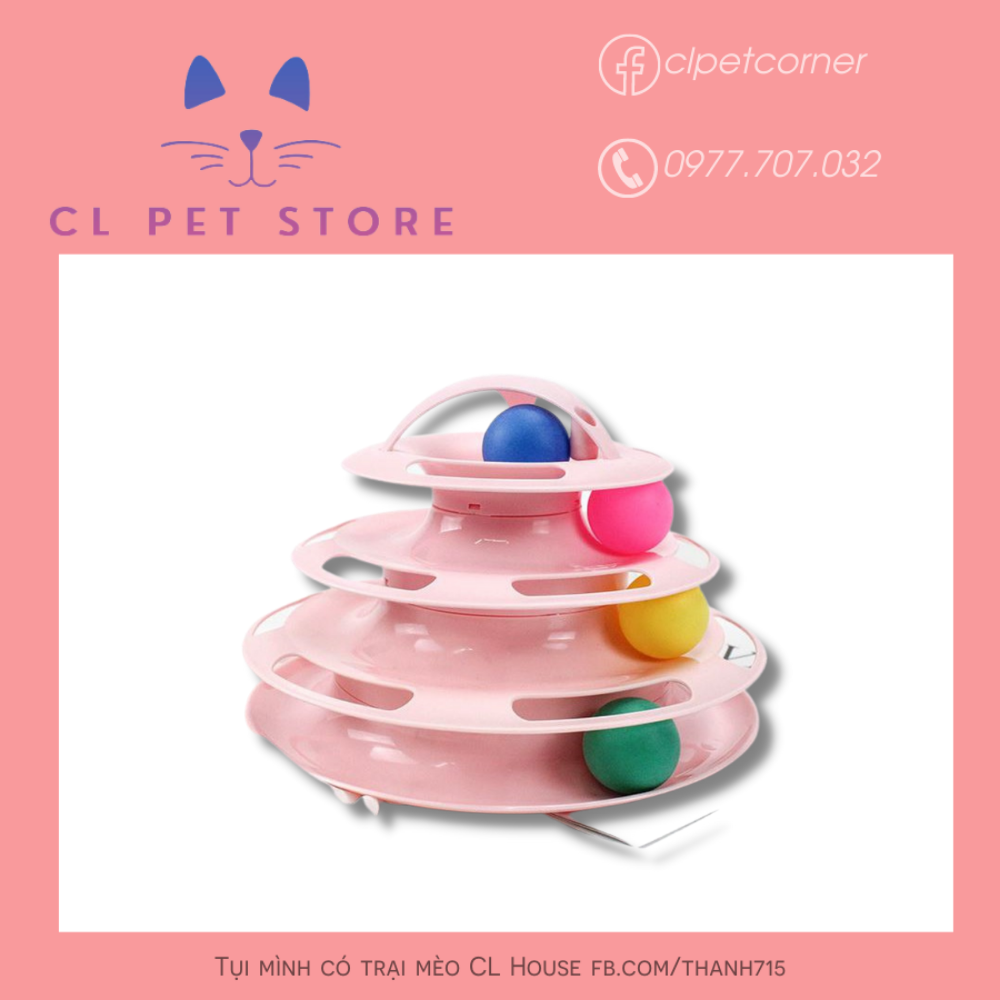 [HCM]Đồ chơi tháp banh 3 tầng cho mèo