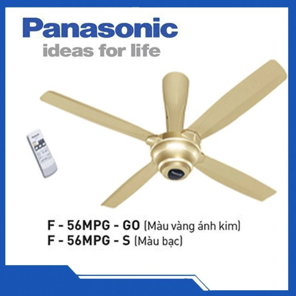 Quạt trần 4 cánh panasonic màu vàng f-56mpg-go
