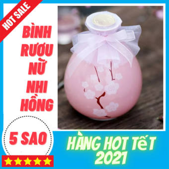 Bình đựng ruou nữ nhi hồng, hoa văn cổ trang, dung tích 500ml