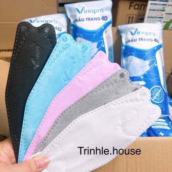 Sỉ 1 Thùng 300 cái khẩu trang KF94 Vinapro màu trắng, xám, xanh, hồng, đen kháng khuẩn- tân bình