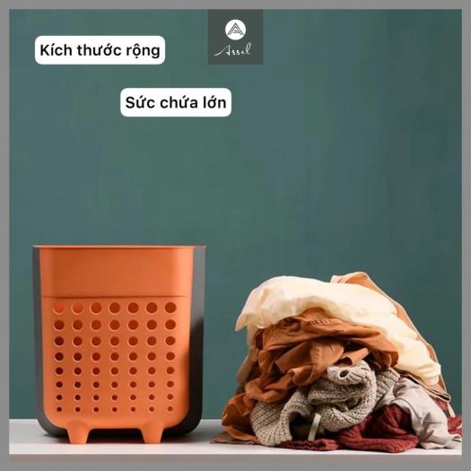 Giỏ Đựng Đồ, Giỏ Đựng Quần Áo Bẩn Bằng Nhựa Treo Tường Gấp Gọn Tiện Lợi Để Phòng Tắm Phòng Ngủ, Rổ Đựng Đồ Dùng Sinh Hoạt Đa Năng ASSEL