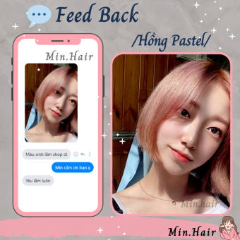 Thuốc nhuộm tóc màu Hồng Pastel , tặng kèm oxy trợ dưỡng và bao tay