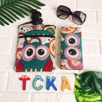 Combo 2 Món Bóp Ví Thổ Cẩm (Con Cú Mập )