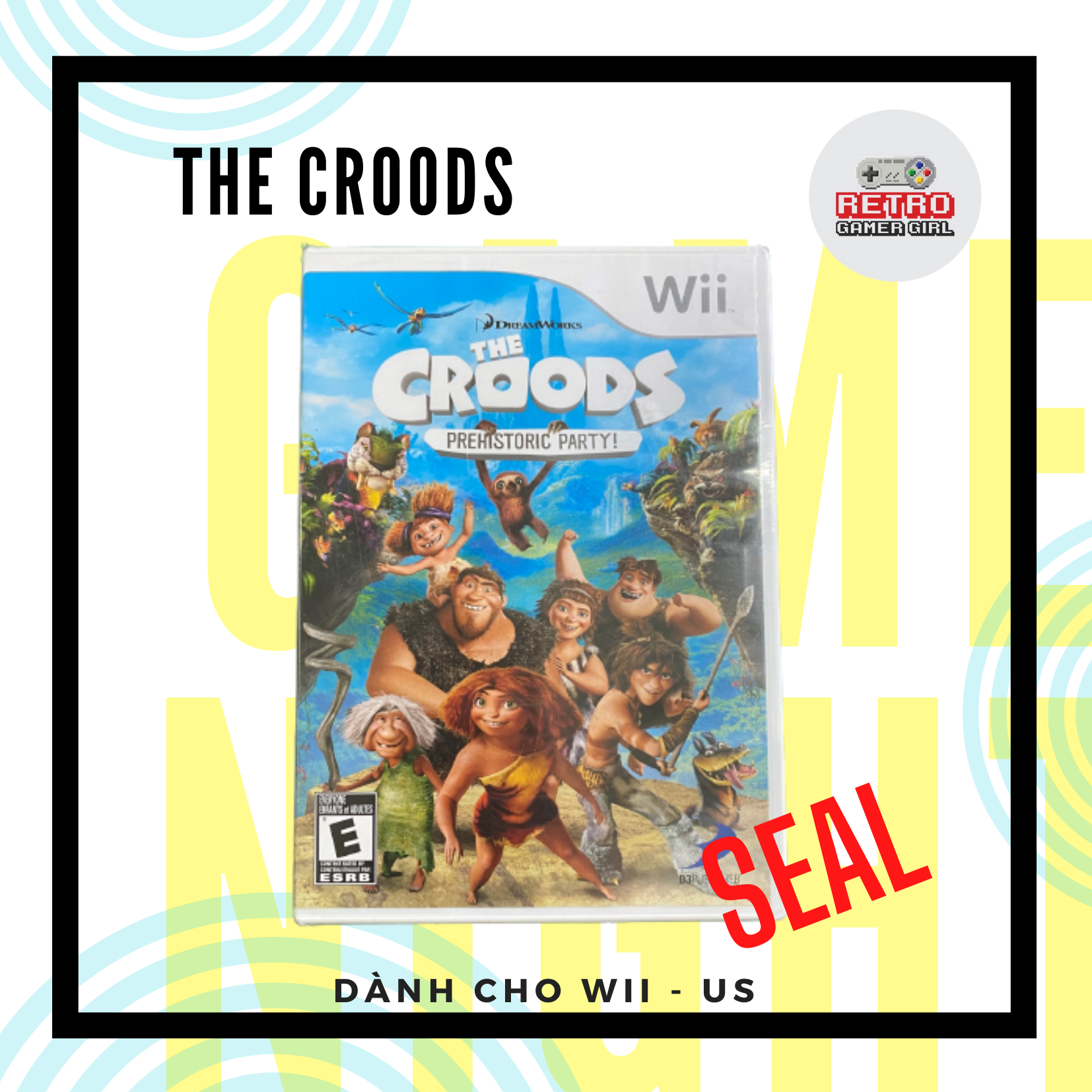 Đĩa game The Croods: Prehistoric Party! Wii hệ US nguyên seal