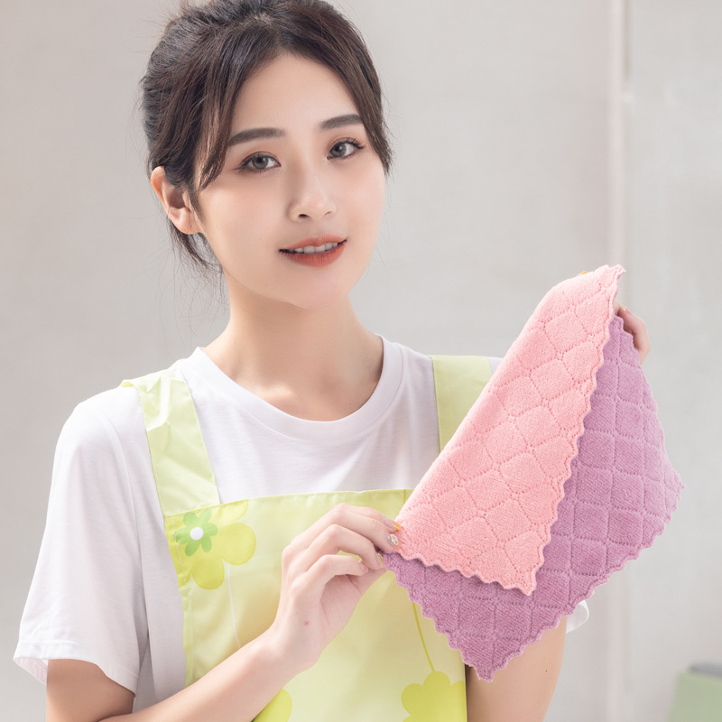 Khăn lau đa năng 2 mặt hút nước siêu thấm, khăn lau nhà bếp 25x25cm vải mịn -Bee Boy
