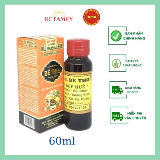 Dầu massage Huế hiệu Bé Thơ_xoa bóp giảm đau nhức, tê thấp