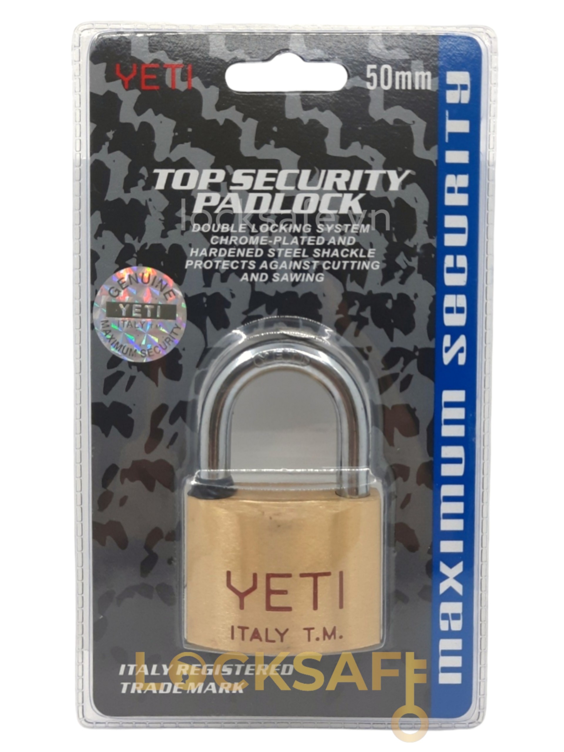 Ổ khóa cửa bấm yeti italy đồng thau hàng đài loan chính hãng cao cấp