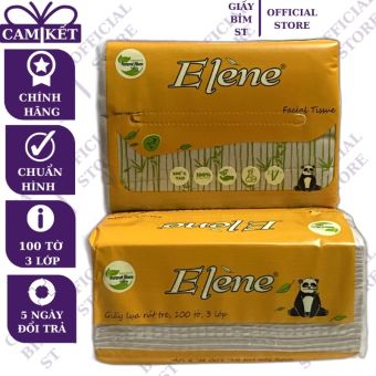 Giấy ăn rút lụa Elene tre 3 lớp 100 tờ/gói nhỏ tiện lợi