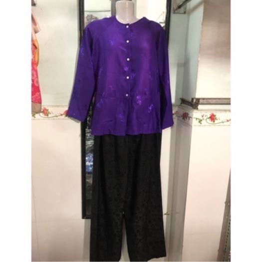 SET Bộ Đồ Người Già Vải Gấm Hoa Cao Cấp Dành Cho Bà Cho Mẹ