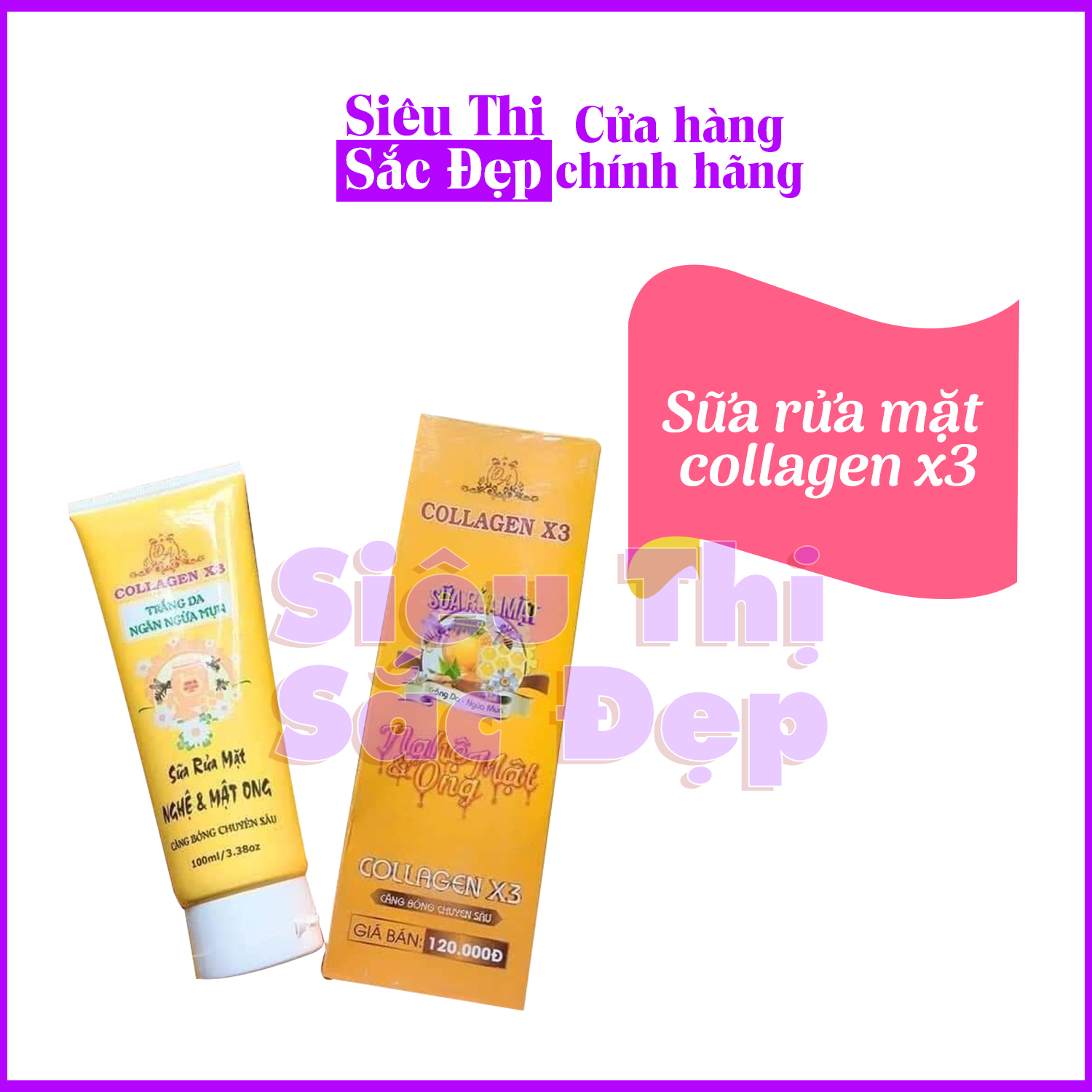 [HCM] Sữa rửa mặt nghệ và mật ong collagen x3