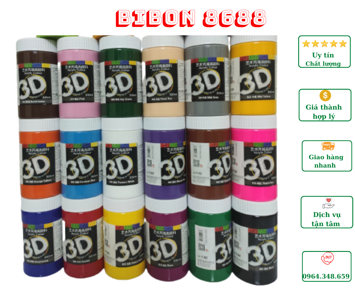 Màu Acrylic 3D hộp 300ml