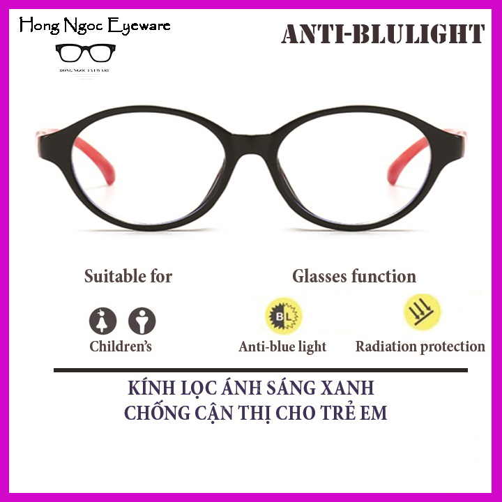 Kính chống cận thị cho trẻ từ 3 đến 11 tuổi, mắt kính lọc ánh sáng xanh bảo vệ mắt khi chơi điện thoại, xem máy tính, kính trẻ em, tròng kính không độ