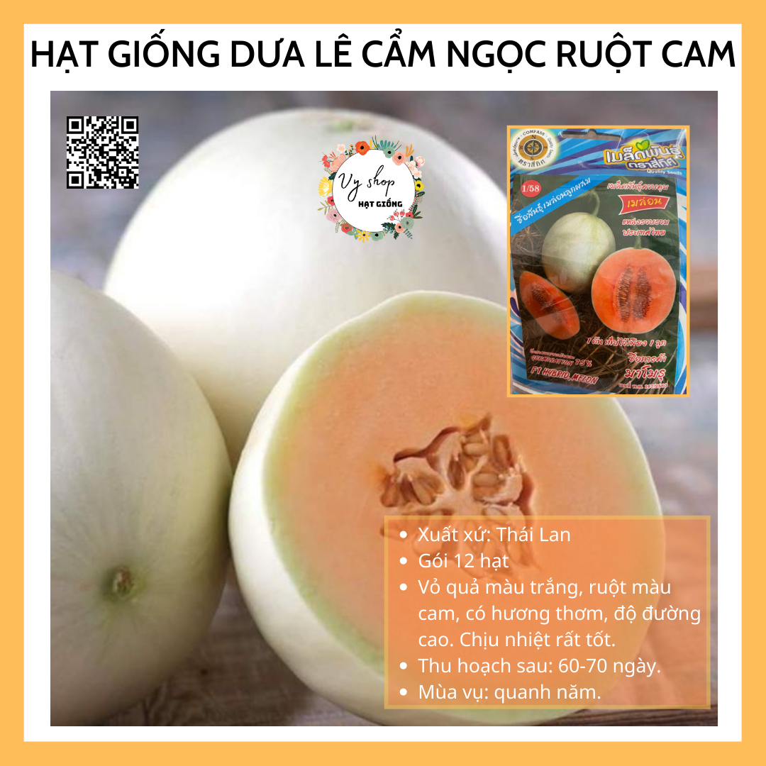 Hạt giống dưa lê cẩm ngọc ruột cam Thái Lan