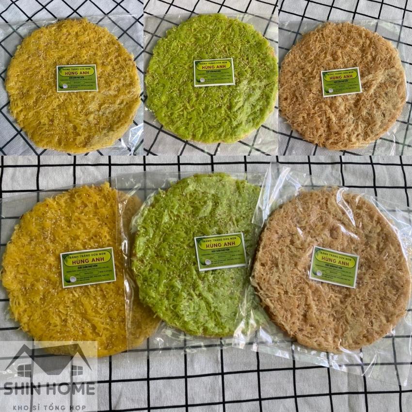 Bánh tráng dừa non Hùng Anh đặc sản Phú Yên gồm 3 vị truyền thống, sầu riêng, lá dứa 200g