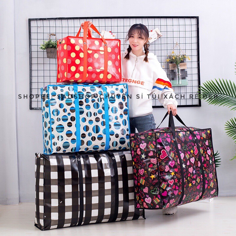 Túi bạt túi dứa túi đựng đồ túi bạt có dây kéo túi vải bạt đựng quần áo