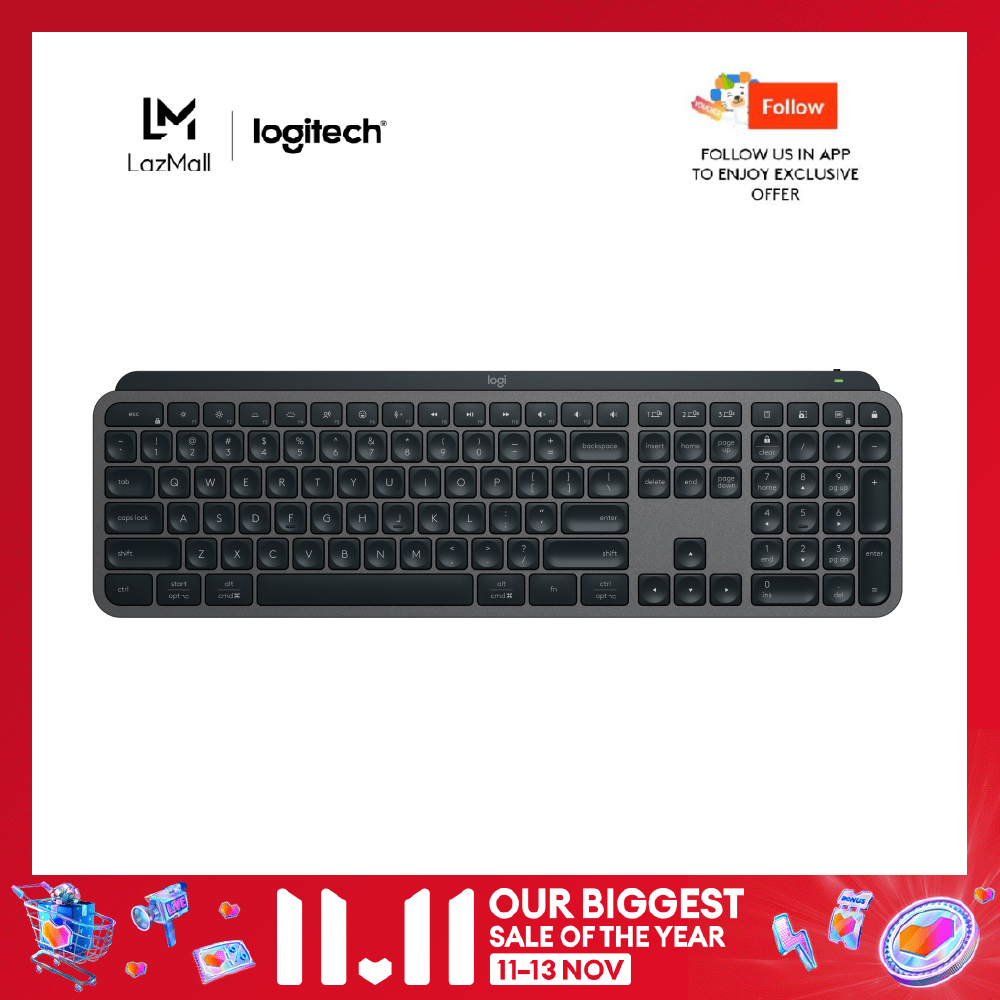 Logitech MX Keys Advanced Wireless Illuminated Keyboard for Mac, Backlit  LED Keys, Bluetooth,USB-C, MacBook Pro/Air,iMac, iPad Compatible, Metal  Build