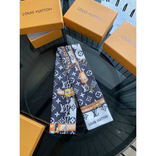 khăn lụa lv quấn quai túi xách buộc nơ fullbox