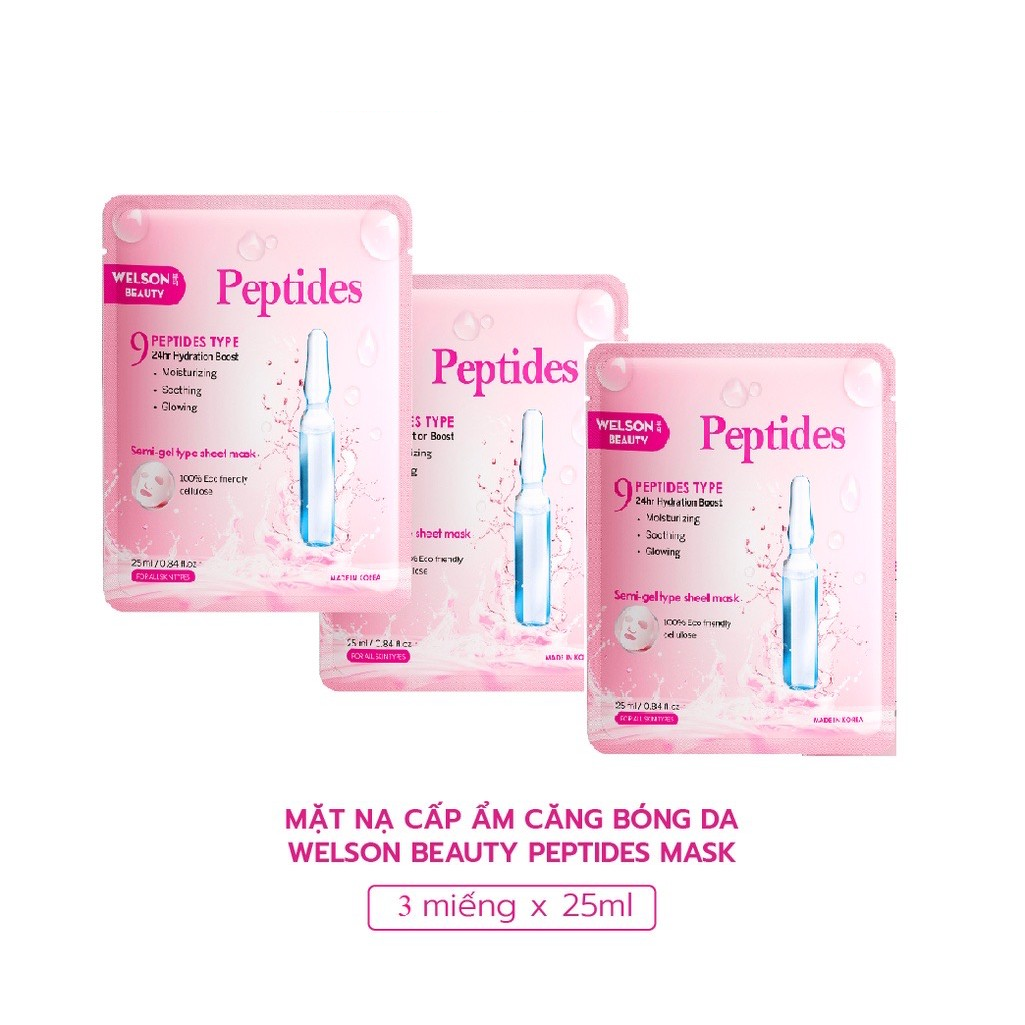 Combo 3 mặt nạ Peptides dưỡng ẩm căng bóng da