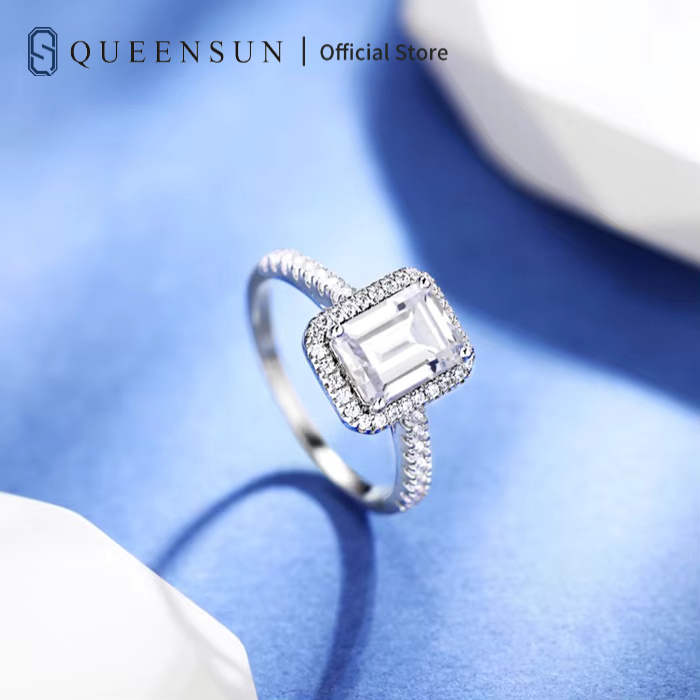 real lab diamond square 1 carats wedding band ring diamond gold ring lab grown diamond 1克拉方形女士钻石戒指accessories for ladies Openinge，tmperament，Pair of rings，Retro，Diamond Ring，Europe and America，Couple's Ring，diy，ins，Hollow，Korea