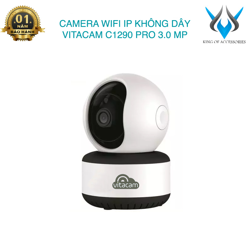 Camera IP Wifi Vitacam C1290 Pro 3.0MP FullHD+ 1536P hồng ngoại ban đêm góc quan sát siêu rộng (Trắng) - Hãng phân phối chính thức - Nhất Tín Computer