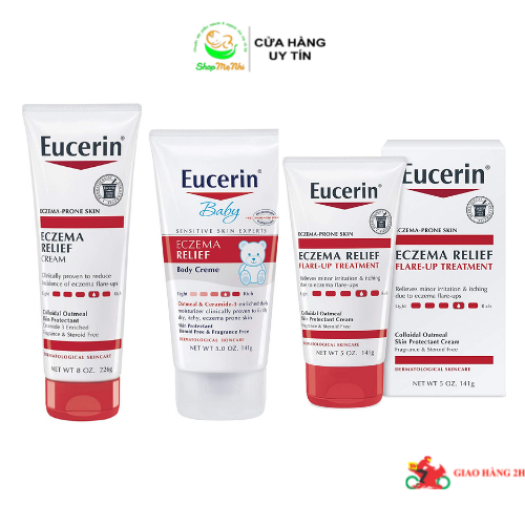 Kem dưỡng ẩm và giảm chàm da cho bé Eucerin baby eczema relief.