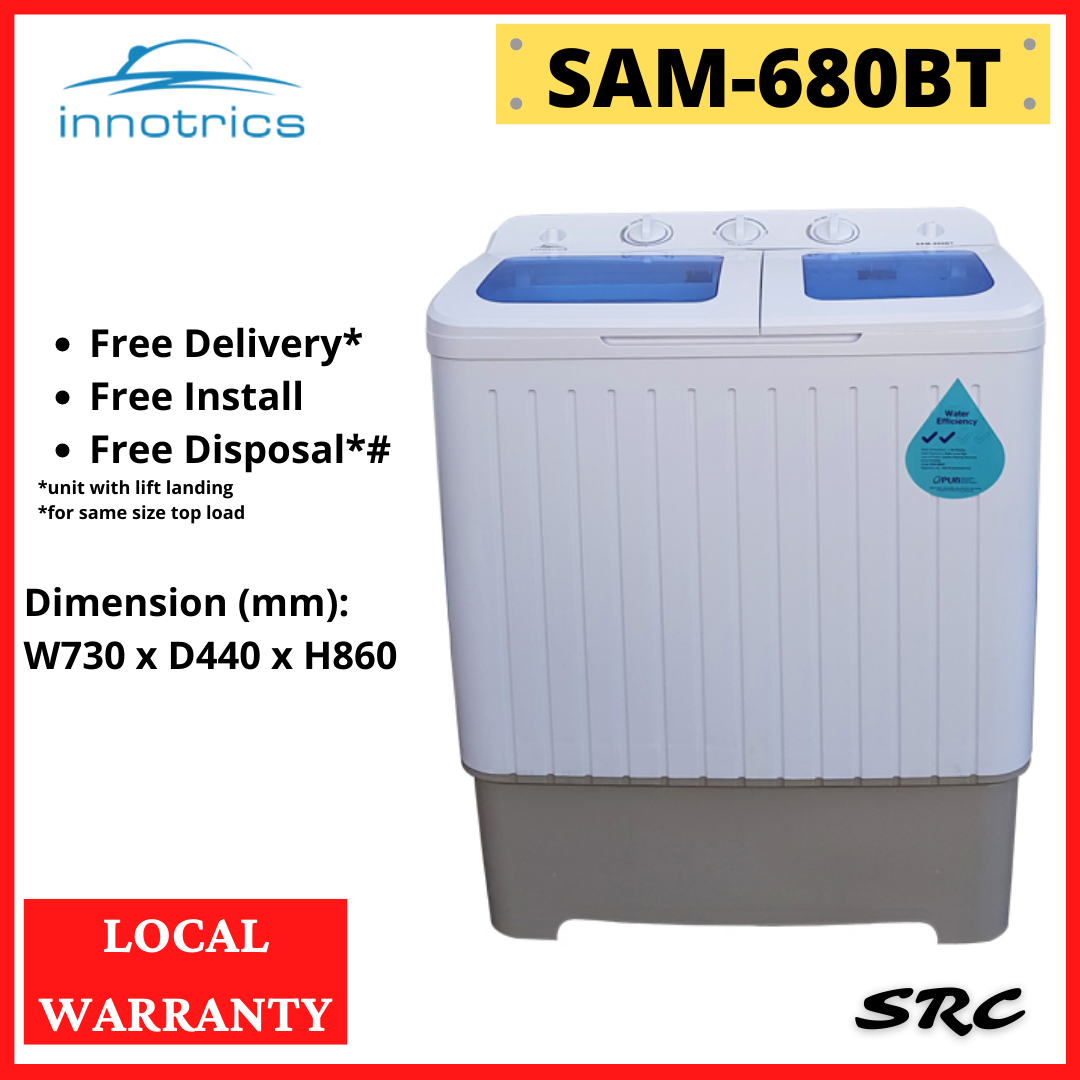 size of semi automatic washing machine