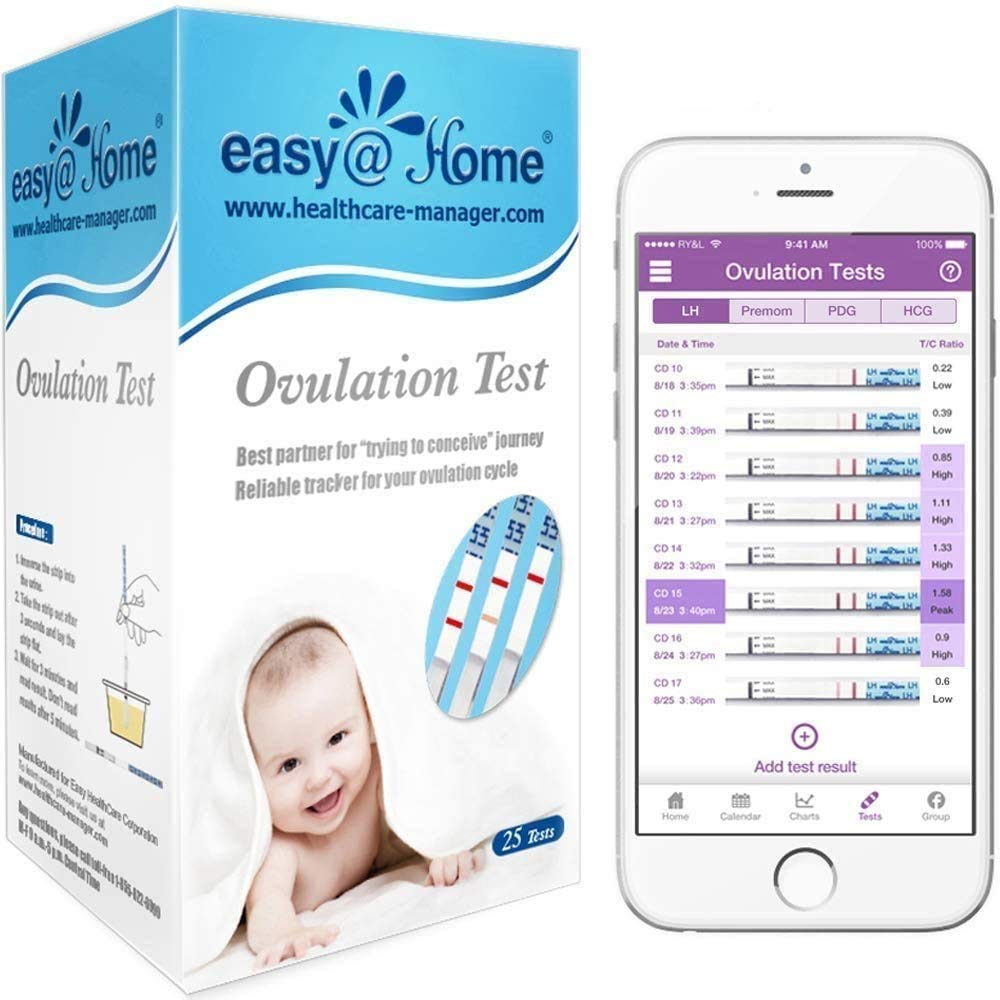 Easy@Home Ovulation Test Strips (50-Pack), FSA Eligible Ovulation Predictor  Kit, Powered by Premom Ovulation Calculator iOS and Android APP, 50 LH