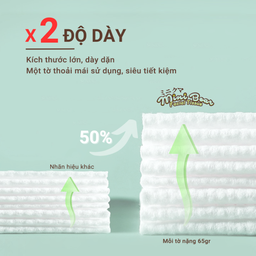 | Combo Tiết Kiệm | Khăn giấy minibear Nhật kèm 2 gói khăn ướt - lốc 10 gói Giấy ăn Chất liệu thiên nhiên 4 lớp mềm mại