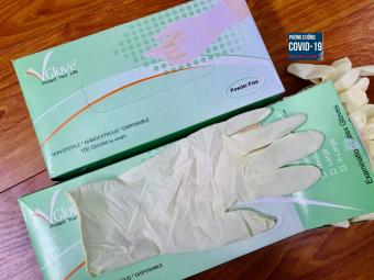 Hộp 100 Chiếc Size L, Găng tay y tế không bột Vglove Khải Hoàn