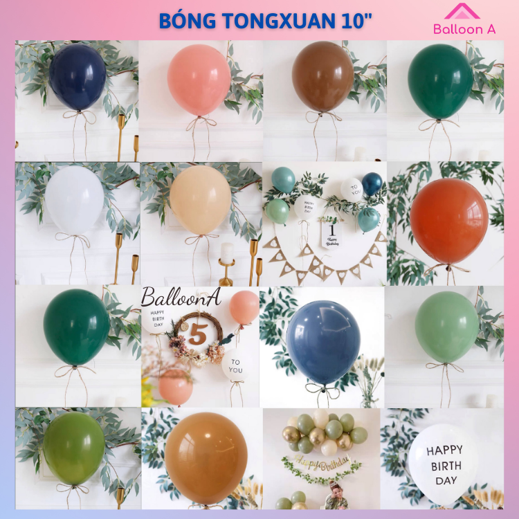 100 vỏ bóng bay các màu mới 2,2g 10inch trang trí sinh nhật, bong bóng trang trí