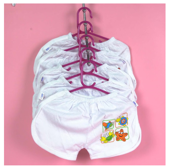 Combo 5 chiếc Quần đùi sơ sinh màu trắng viền kiểu thể thao Bosini cho bé từ sơ sinh đến 11kg. Quần đùi thể thao cho bé