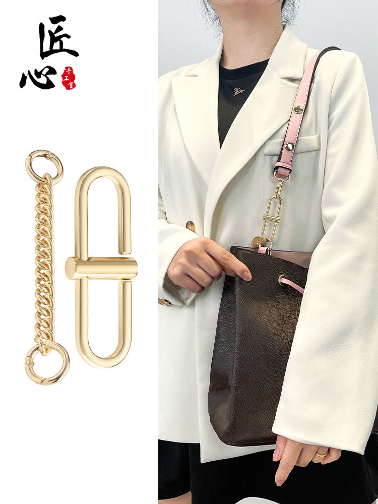100% Geunnie Leather Bag Strap For LV Noe Handle Straps Handbag Crossbody  Short Shoulder Belts Bag Accessories