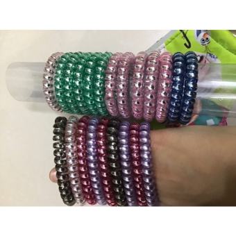 5 Dây buộc tóc lò xo ánh nhũ loại to đủ màu