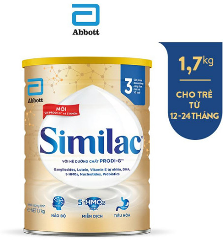 Sữa bột similac số 3. 1,7kg. dành cho trẻ từ 1-2 tuổi. hsd : 20/08/2023