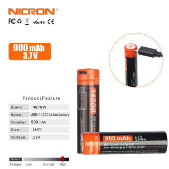 Nicron Pin dung lượng cao 14500 900MAh sử dụng trên Nicron NRB-L750 N7(B74E),H10R,B74Camo,B74UV,H15,H17