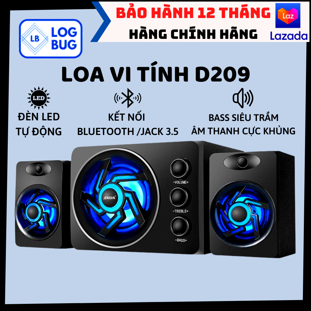 Loa Vi Tính Bluetooth Gaming SADA Super Bass LogBug Phiên bản nâng cấp của 2GOOD Dùng Cho Máy Tính, PC, Laptop, Điện Thoại, tiện lợi khi sử dụng.