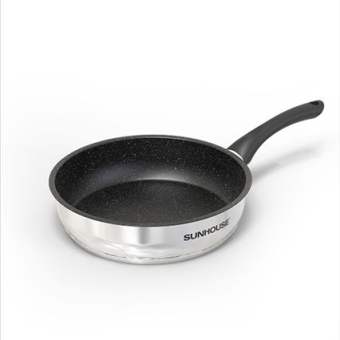 Chảo cạn vân đá inox 5 đáy đáy từ Sunhouse IN24m4, IN26M4, IN28M4