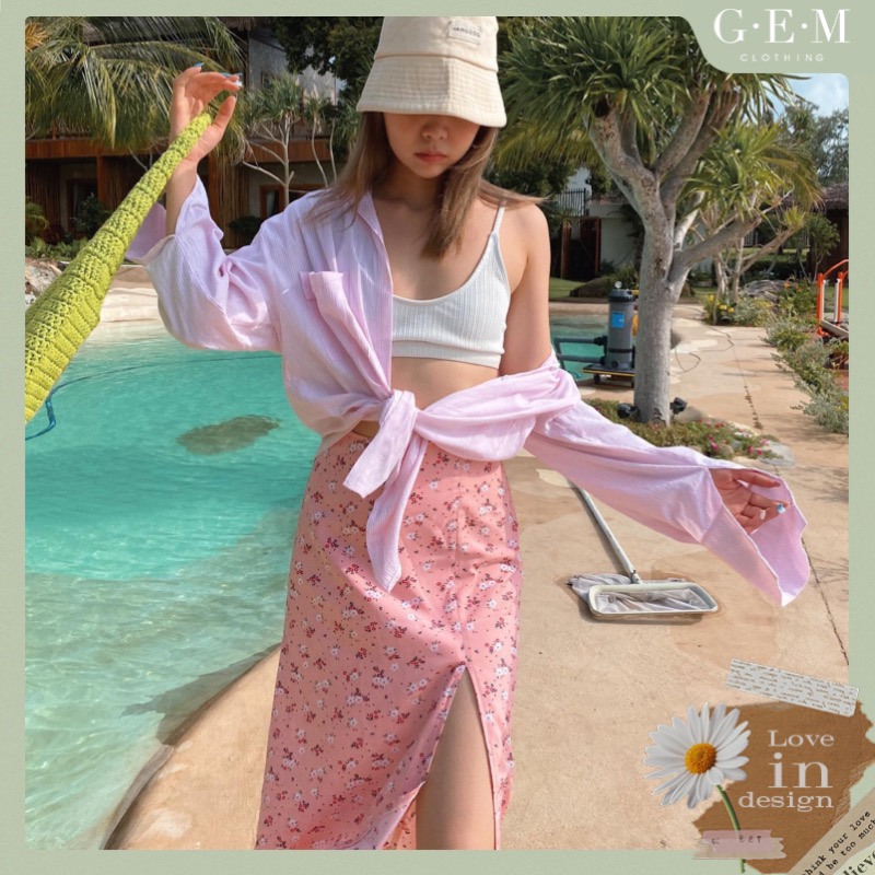 Váy hoa xẻ tà nara skirt gem clothing sp006224