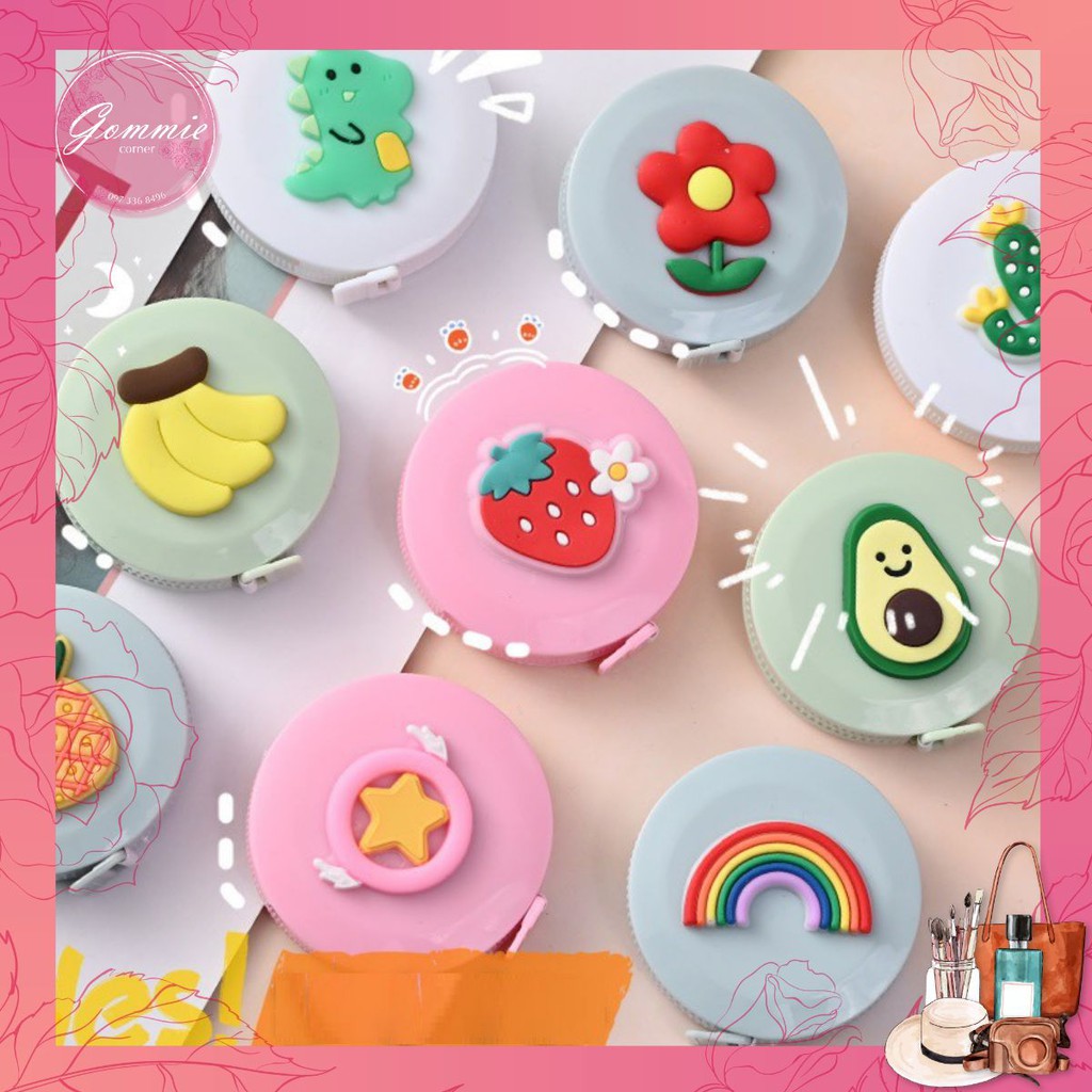 Thước Dây Cuộn Mini Đo Kích Thước Gắn Icon Siêu Dễ Thương nhà Bunny