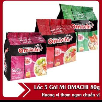 Mì Omachi Thế Hệ Mới Sườn Bò Tôm ( Lốc80g x 5gói , Tôm 6 Gói )